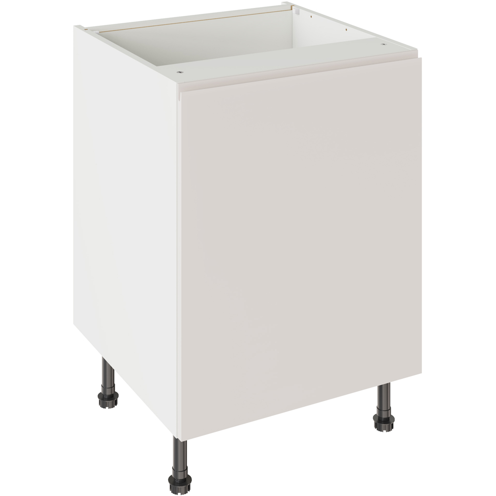Kitchen Kit J-Pull Matt Light Grey Base Kitchen Cabinet Flatpack 600mm Image 1
