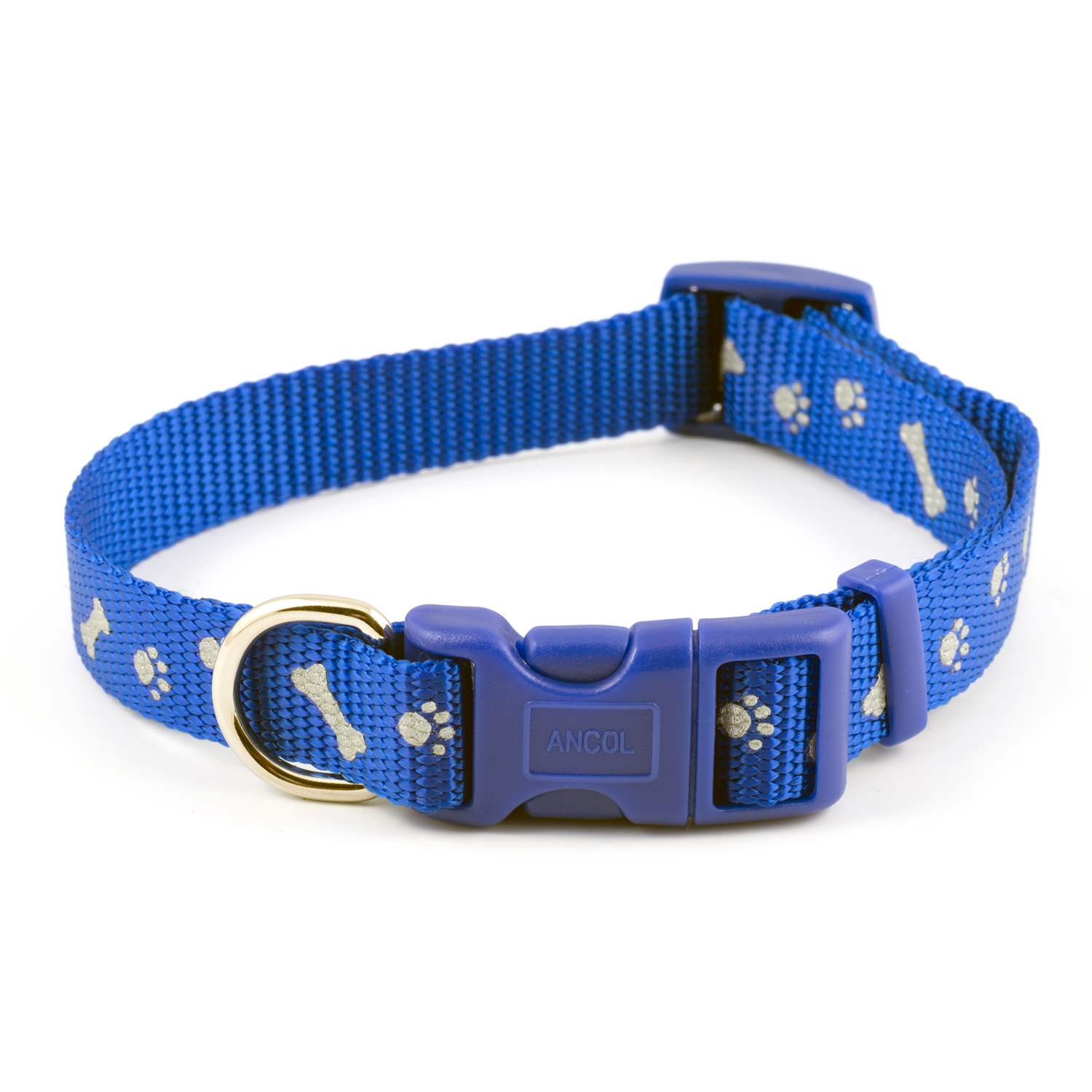 Reflective Bones Adjustable Collar - Blue / 45cm - 70cm Image 1