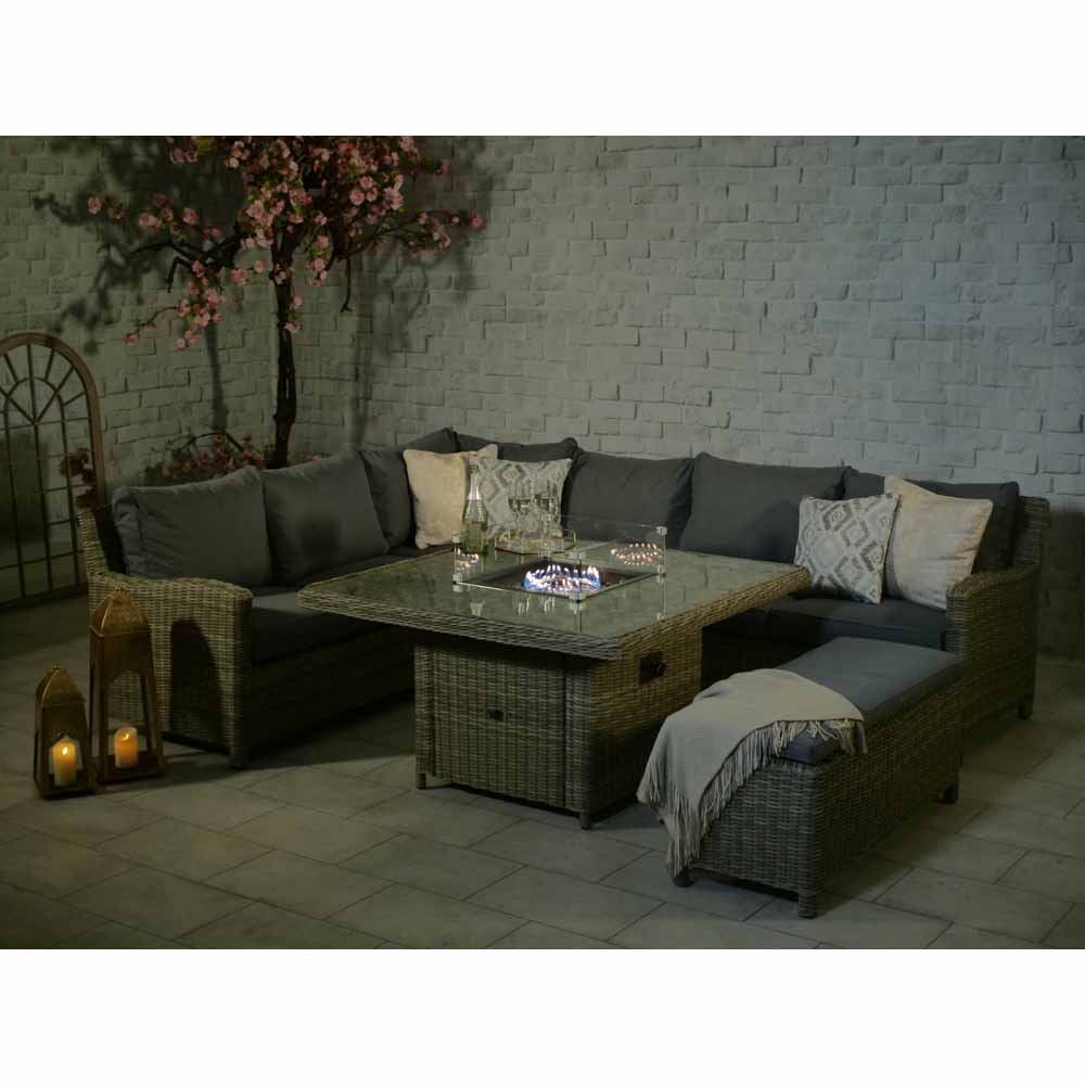 Royalcraft Wentworth 120 7 Seater Grey Fire Pit Modular Corner Lounge Set Image 8