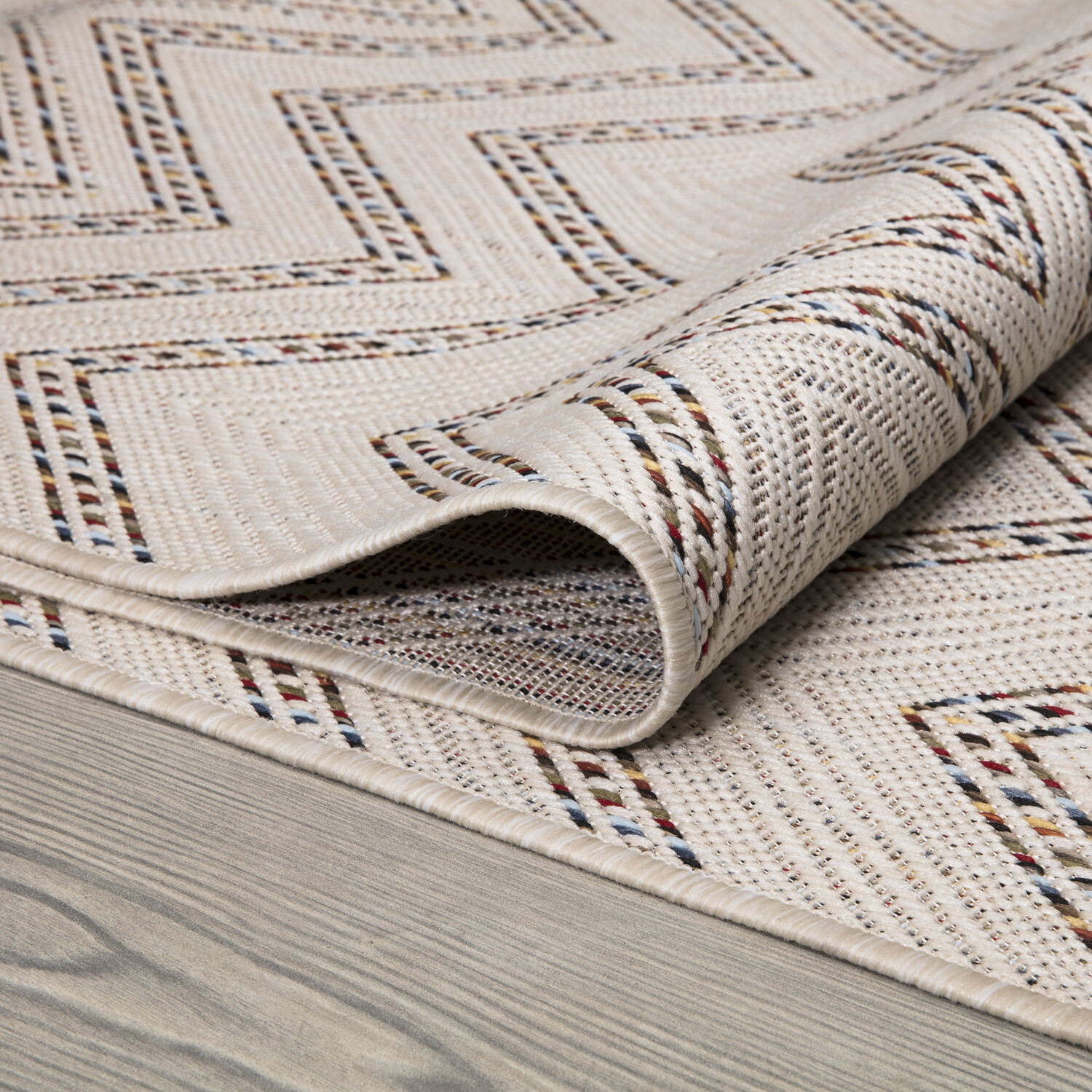 Rome Indoor Outdoor Rug - Natural / Zigzag / 120cm Image 3