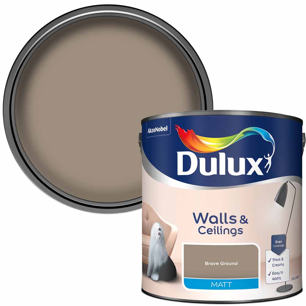 Dulux Wall & Ceilings Brave Ground Matt Emulsion Paint 2.5L Image 1