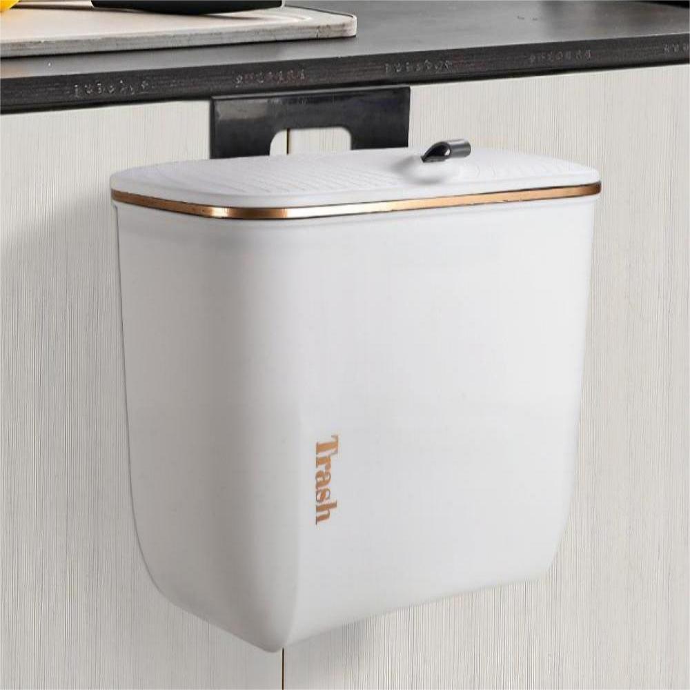 Living and Home Kitchen and Bathroom Trash Bin White Image 4