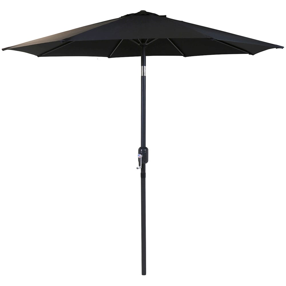 Charles Bentley Black Metal Crank Parasol 2m Image 1
