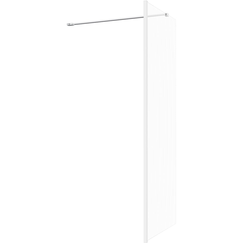 Bathstore Nero Glass Wetroom Shower Panel with Chrome Profile and Side Bar 700mm Image 1