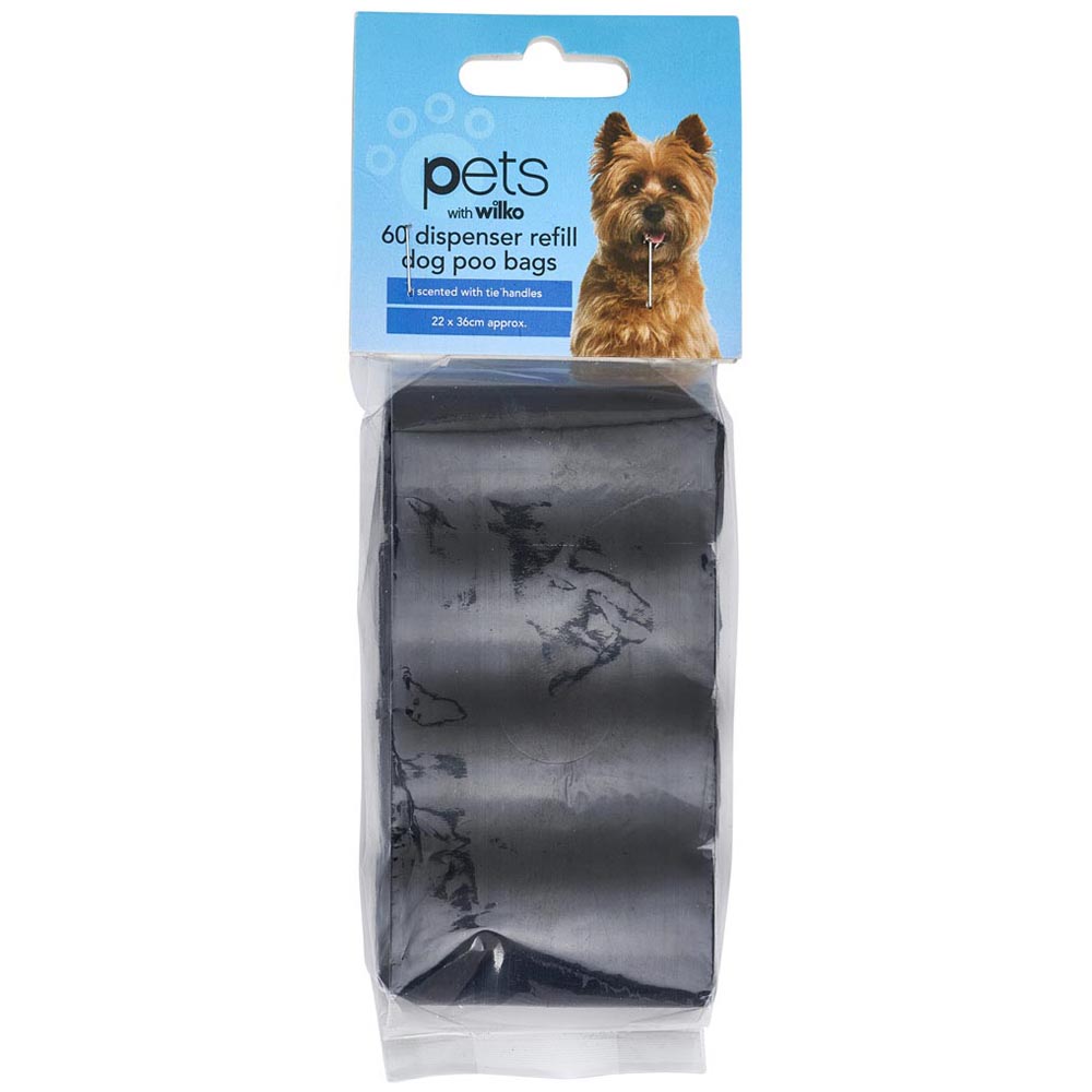 Wilko Scented Dog Poo Bags 60 pack Image 1