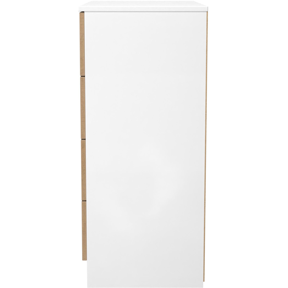 Crowndale Java 4 Drawer Slatt Effect and White Chest of Drawers Ready Assembled Image 3