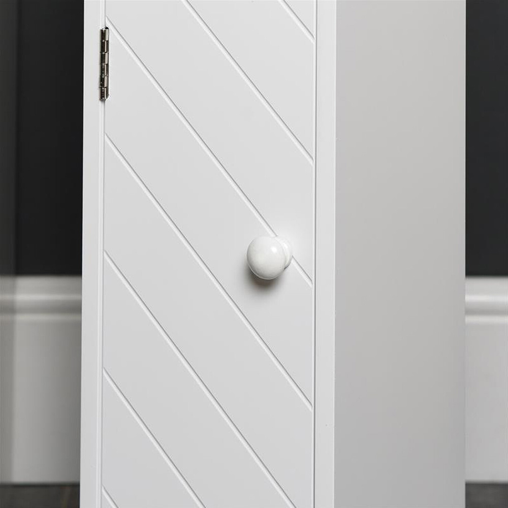 Missouri Geometric Design Single Door Narrow Toilet Roll Cabinet Image 4