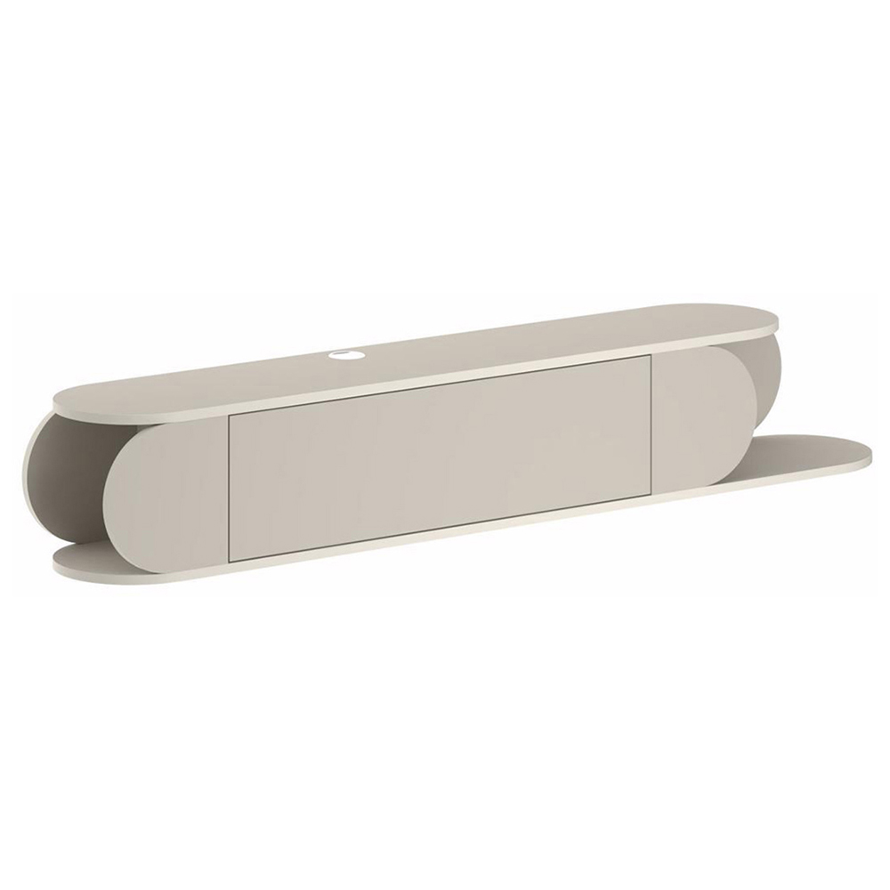 FWStyle Tone Single Door 2 Shelf Sandstone Wall Mounted TV Unit Image 2