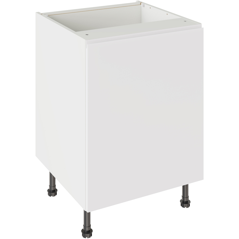 Kitchen Kit J-Pull Gloss White Sink and Hob Cabinet Flatpack 600mm Image 1