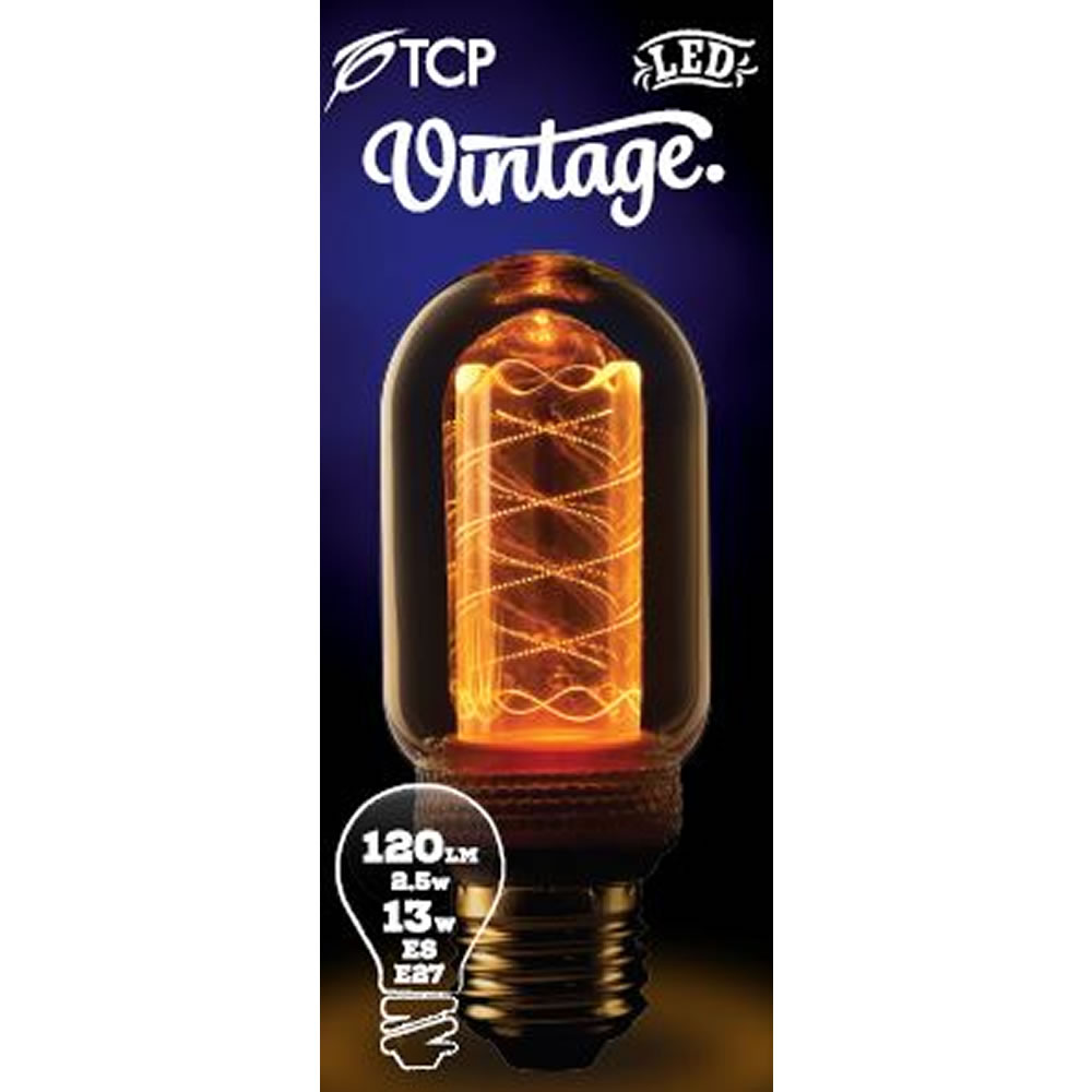 TCP 1 pack Screw E27/ES LED 120 Lumens T45 Vintage  Twisted Light Bulb Image 2
