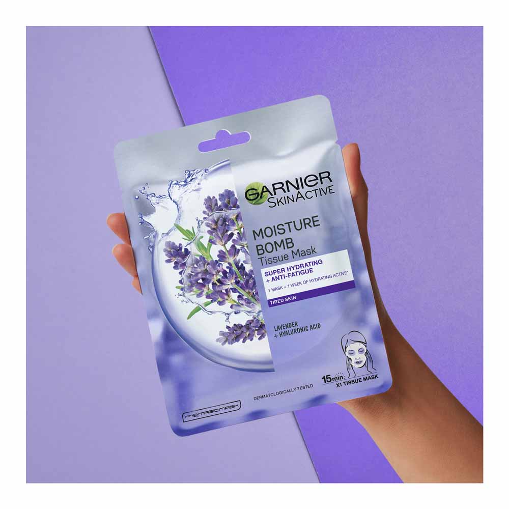 Garnier Moisture Bomb Lavender Hydrating Tissue Face Mask Image 6