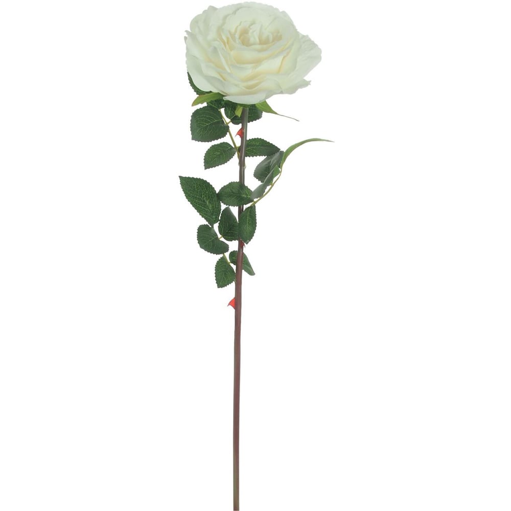 White Silk Tudor Rose Single Artificial Flower Image