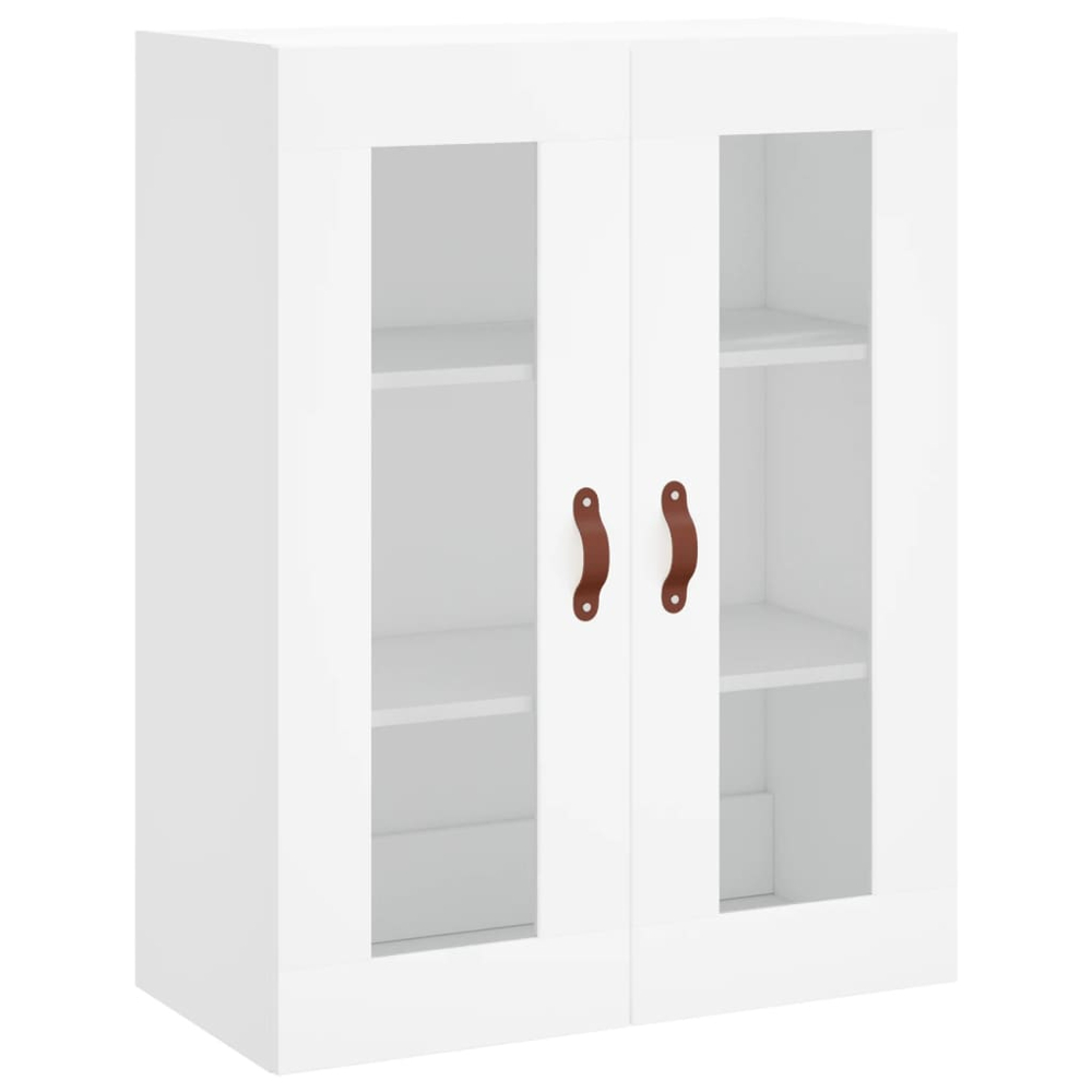 vidaXL 2 Glass Door 3 Shelf White Highboard Image 5