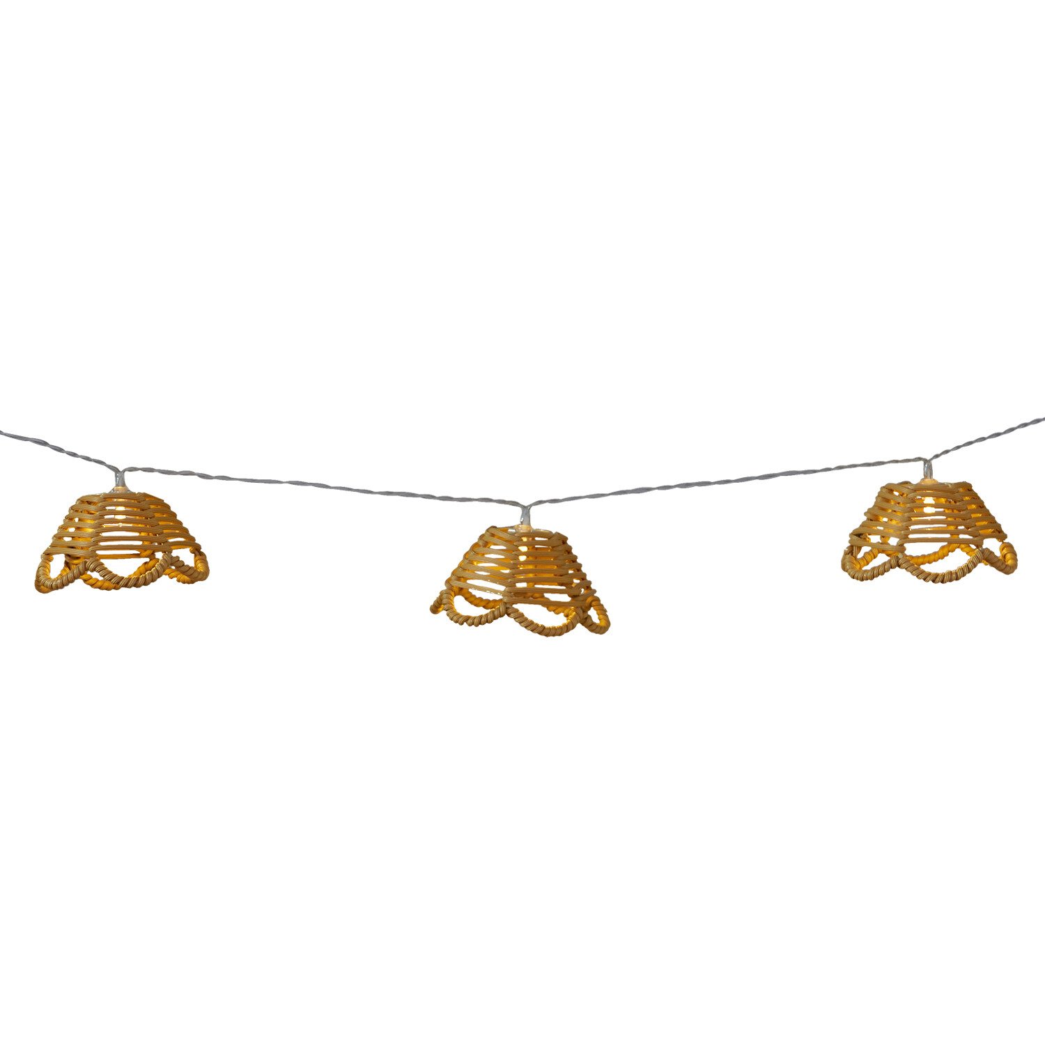 10 LED Wicker Flower Solar String Light - Brown Image 3