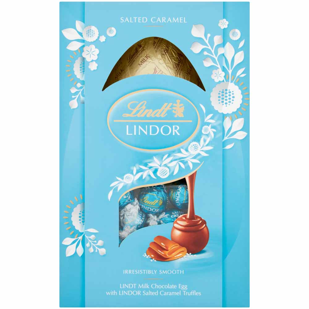 Lindor Milk Chocolate Easter Egg with Salted Caramel Truffles 260g Wilko