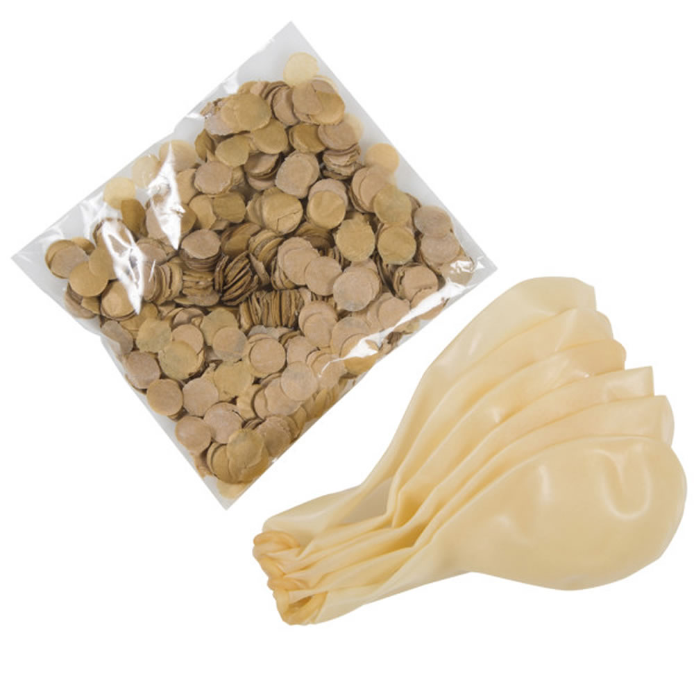 Wilko Gold Confetti Balloons 6 pack Image 1