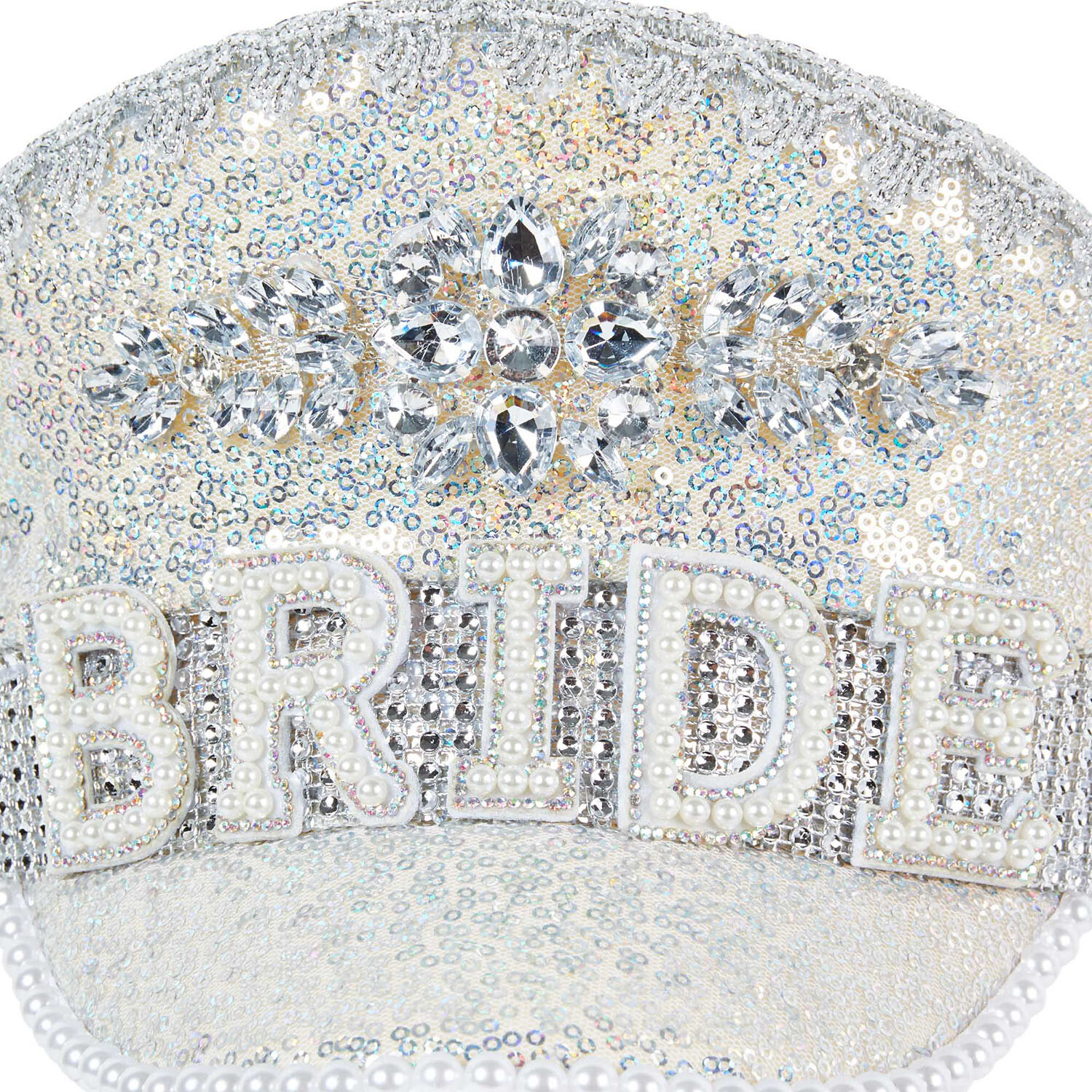 Bridal Party Hat - Silver and White Image 4