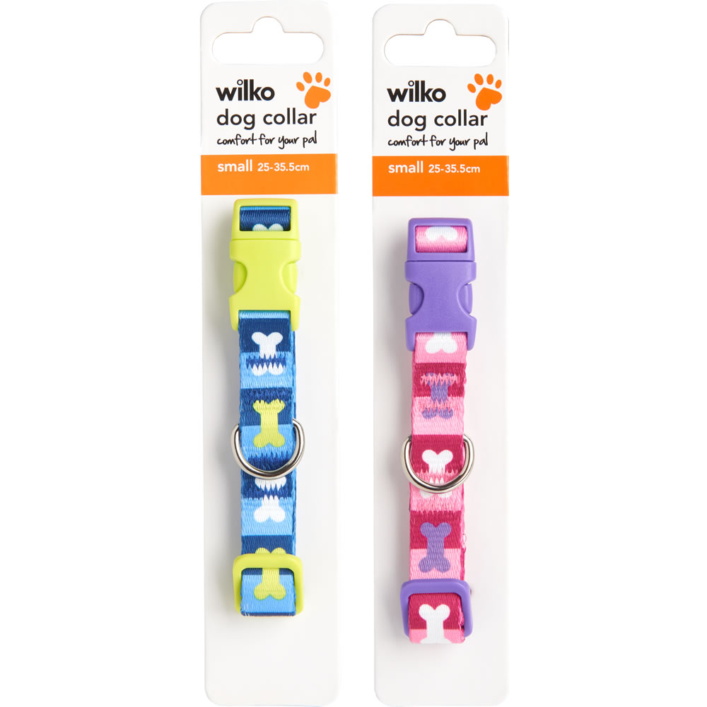 Single Wilko Small Bone Design Dog Collar 25-35.5cm in Assorted styles Image 1