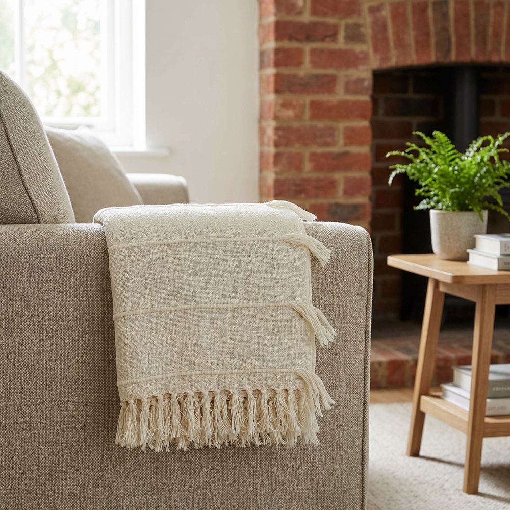 Eboni Tassel Throw - Natural Image 2