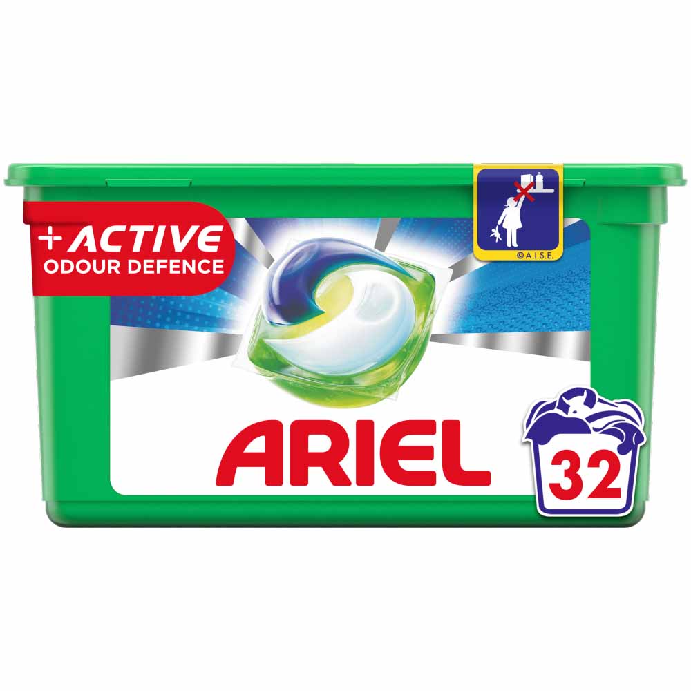 Ariel+ Active All-in-1 Wash Capsules 32 Wash Image 1