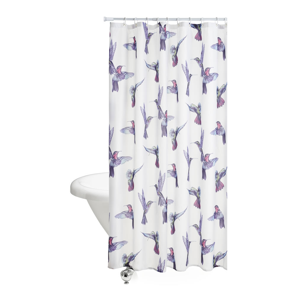 Wilko Hummingbird Shower Curtain Image 3