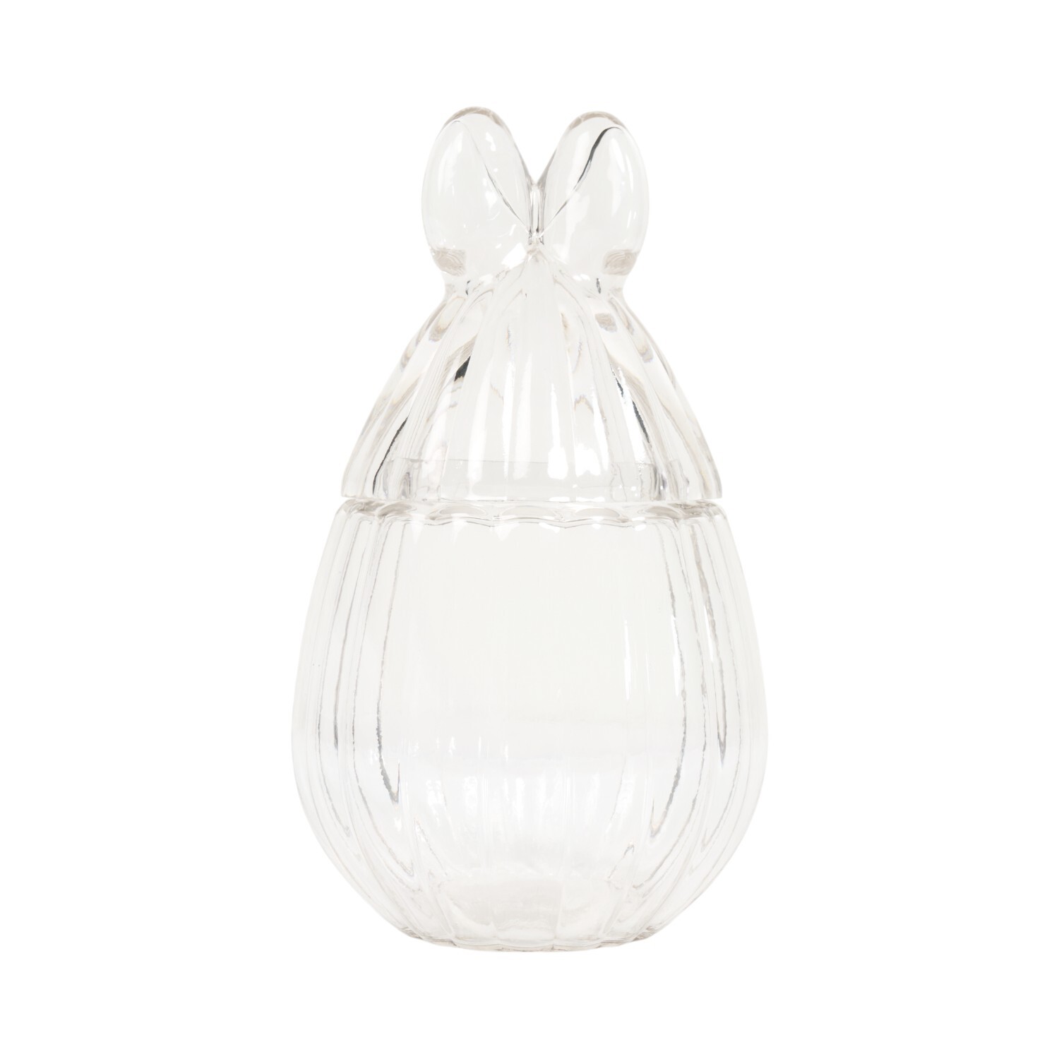 Ribbed Bunny Glass Jar Clear Image 3