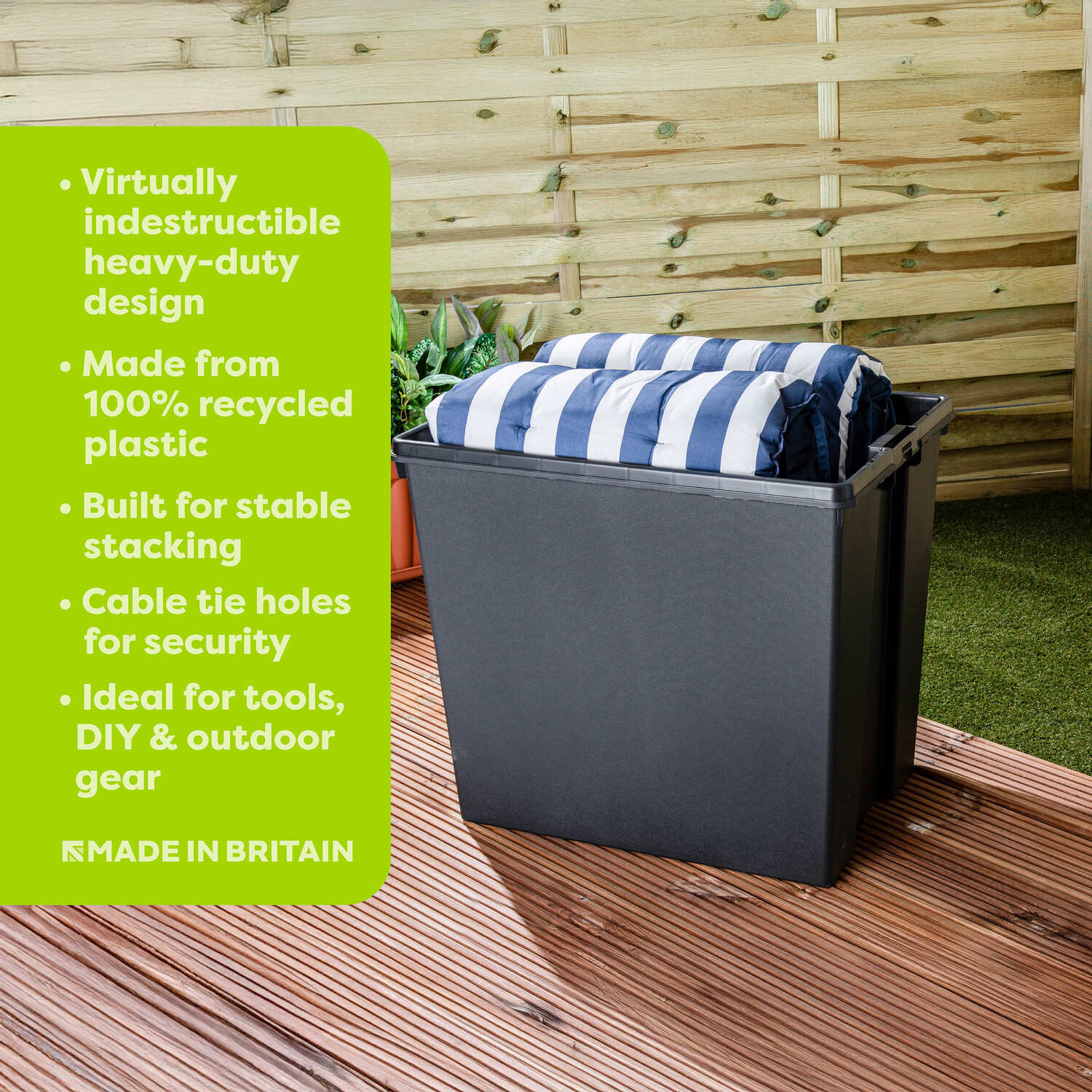 Wham Bam Storage Box Black 154l Image 5