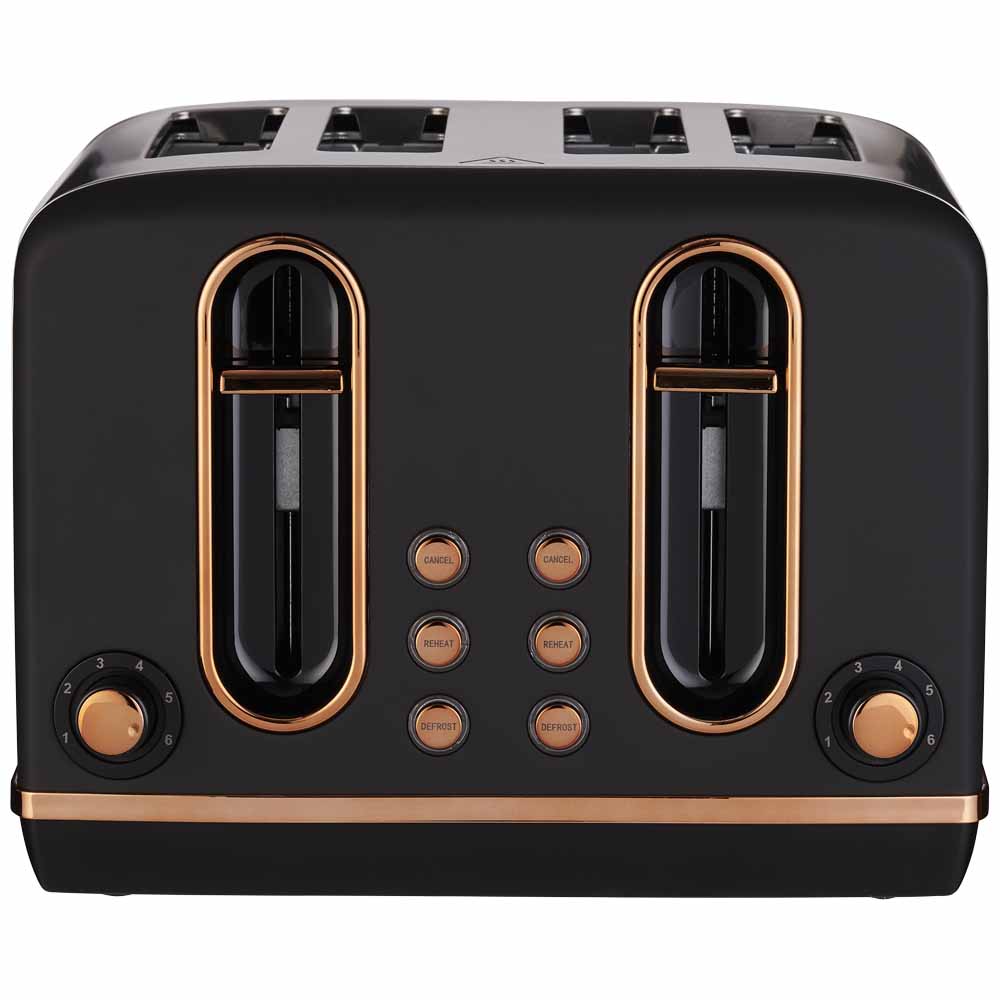 Wilko Black & Copper 4 Slice Toaster Image 1