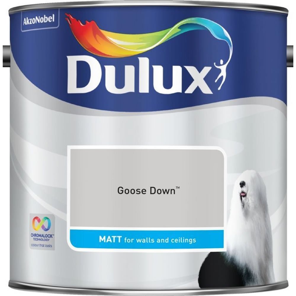 Dulux Walls & Ceilings Goose Down Matt Emulsion Paint 2.5L Image 2
