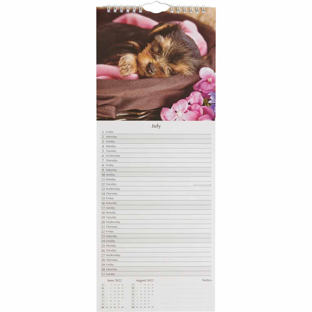 Wilko Puppies Month to View Slim Calendar Image 4