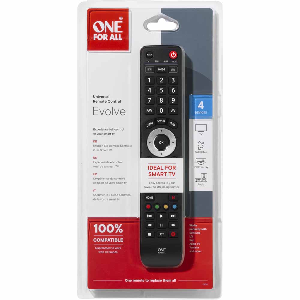 One For All Evolve 4 Device Tv Remote Control Wilko One For All Evolve 4 Device Tv Remote Control Wilko