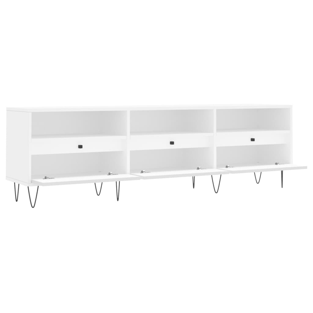 vidaXL 3 Door 3 Shelf White TV Cabinet Image 6