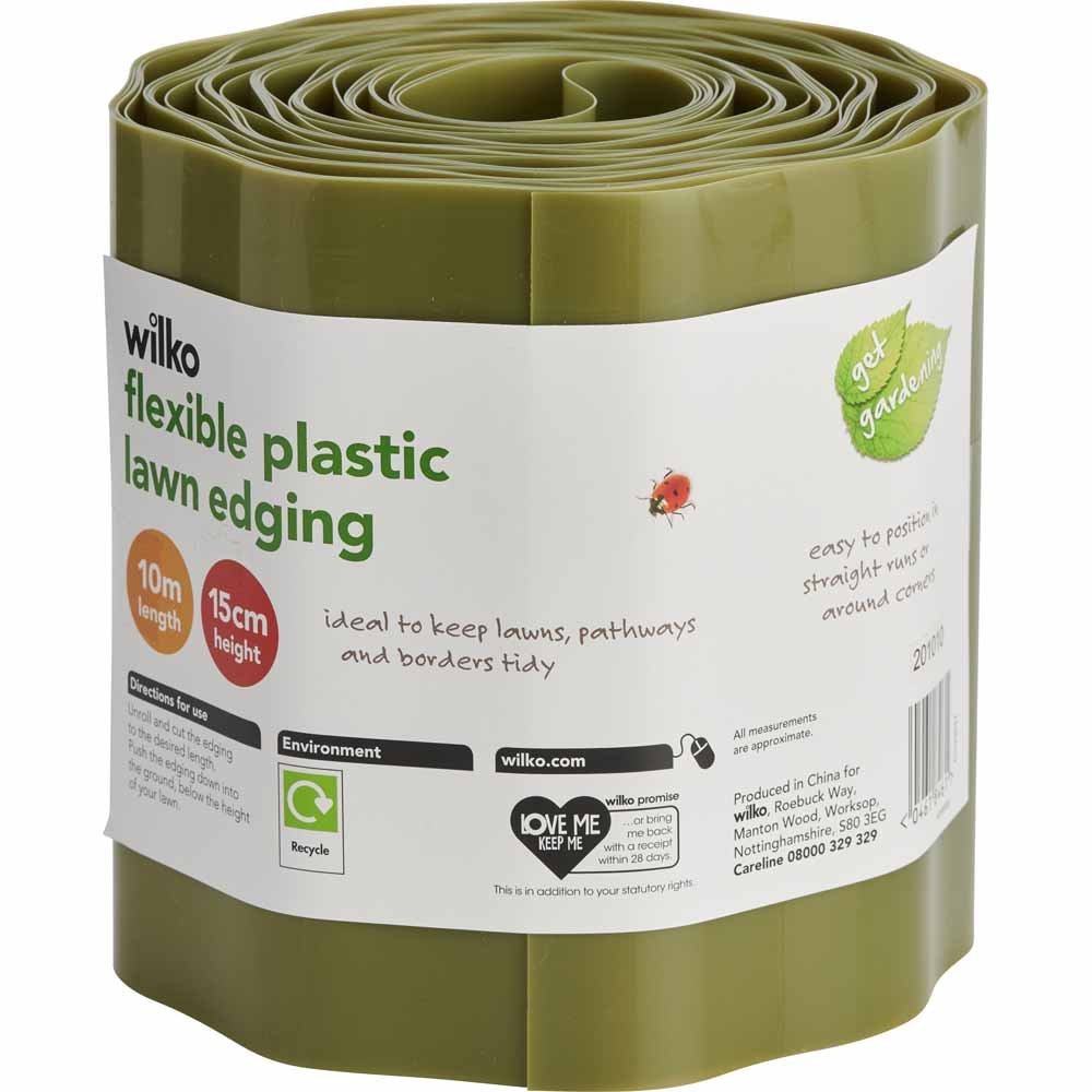 Wilko Flexible Plastic Lawn Edging 15cm x 10m Image 3