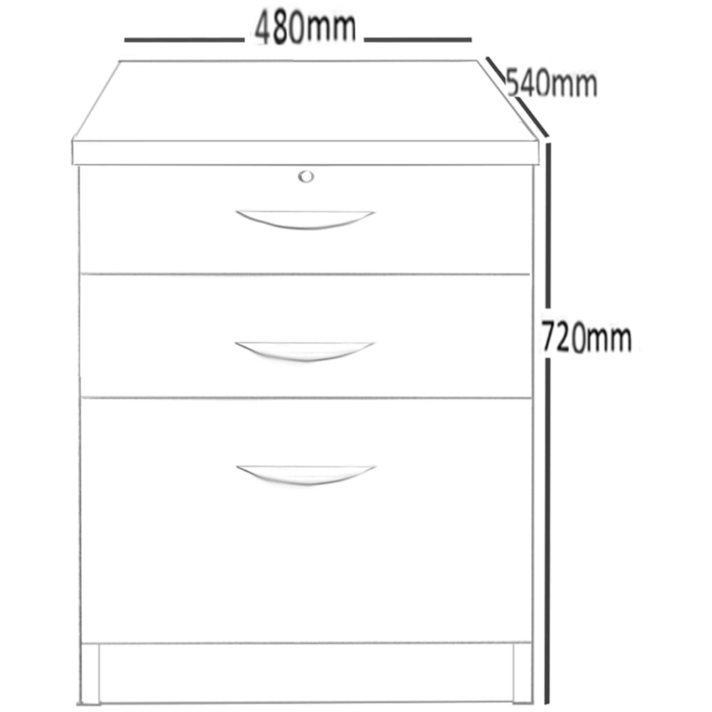 R White Cabinets 3 Drawer Brown Storage Unit Image 5