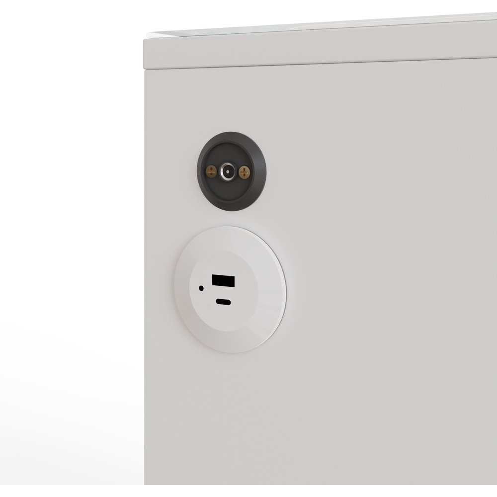 GFW Riley 3 Drawer White Smart Bedside Table Image 5