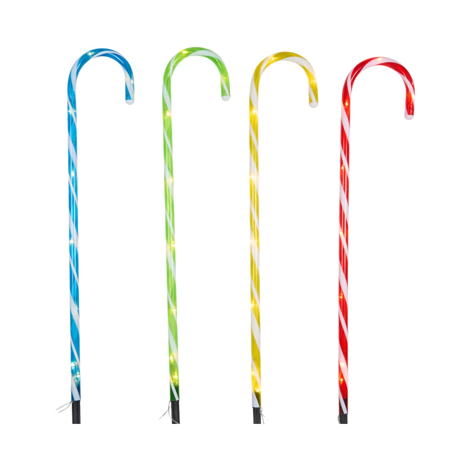 4 Piece Candy Cane Stake LightsMulticolour Image 3