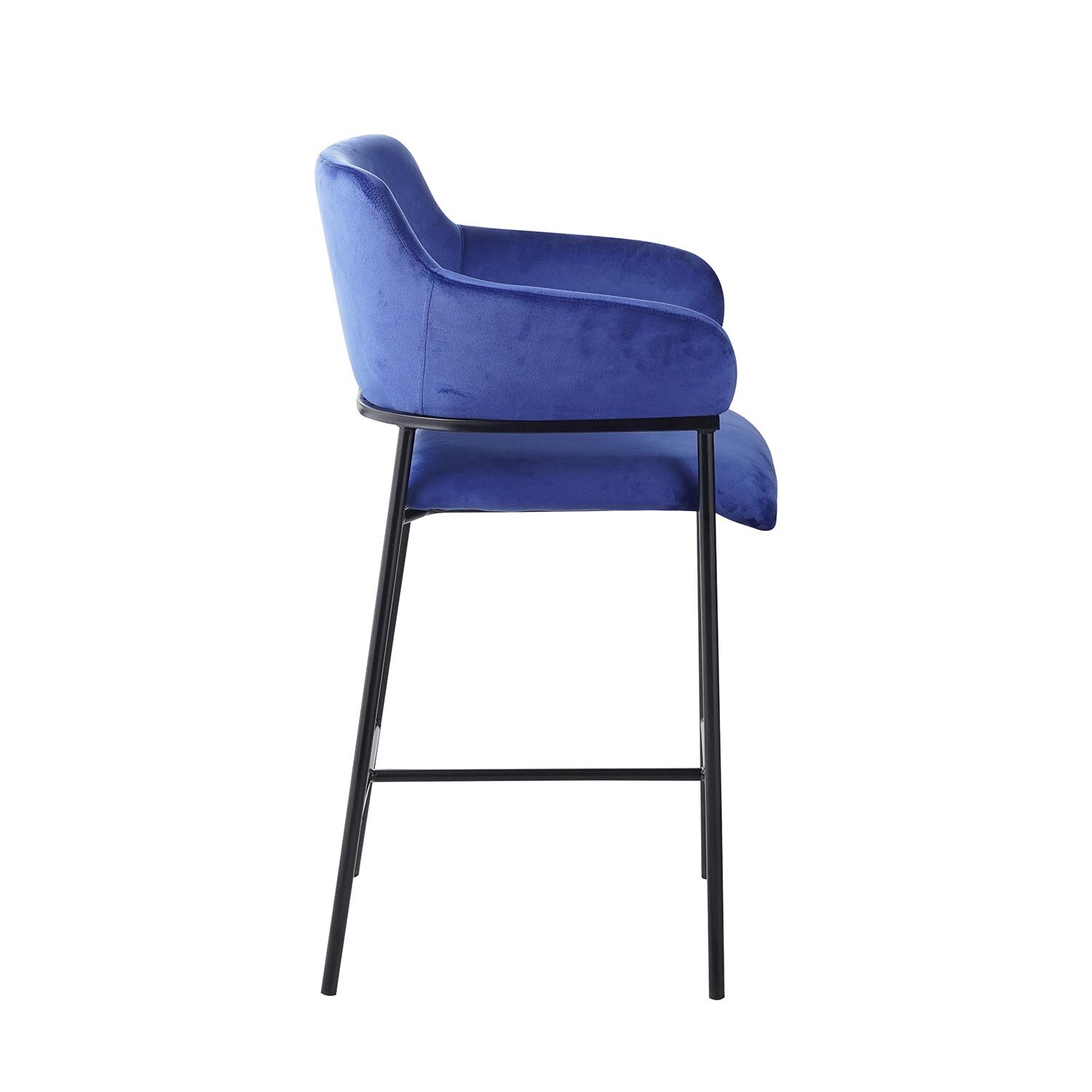 Taylor Blue Velvet Touch Bar Stool Image 6