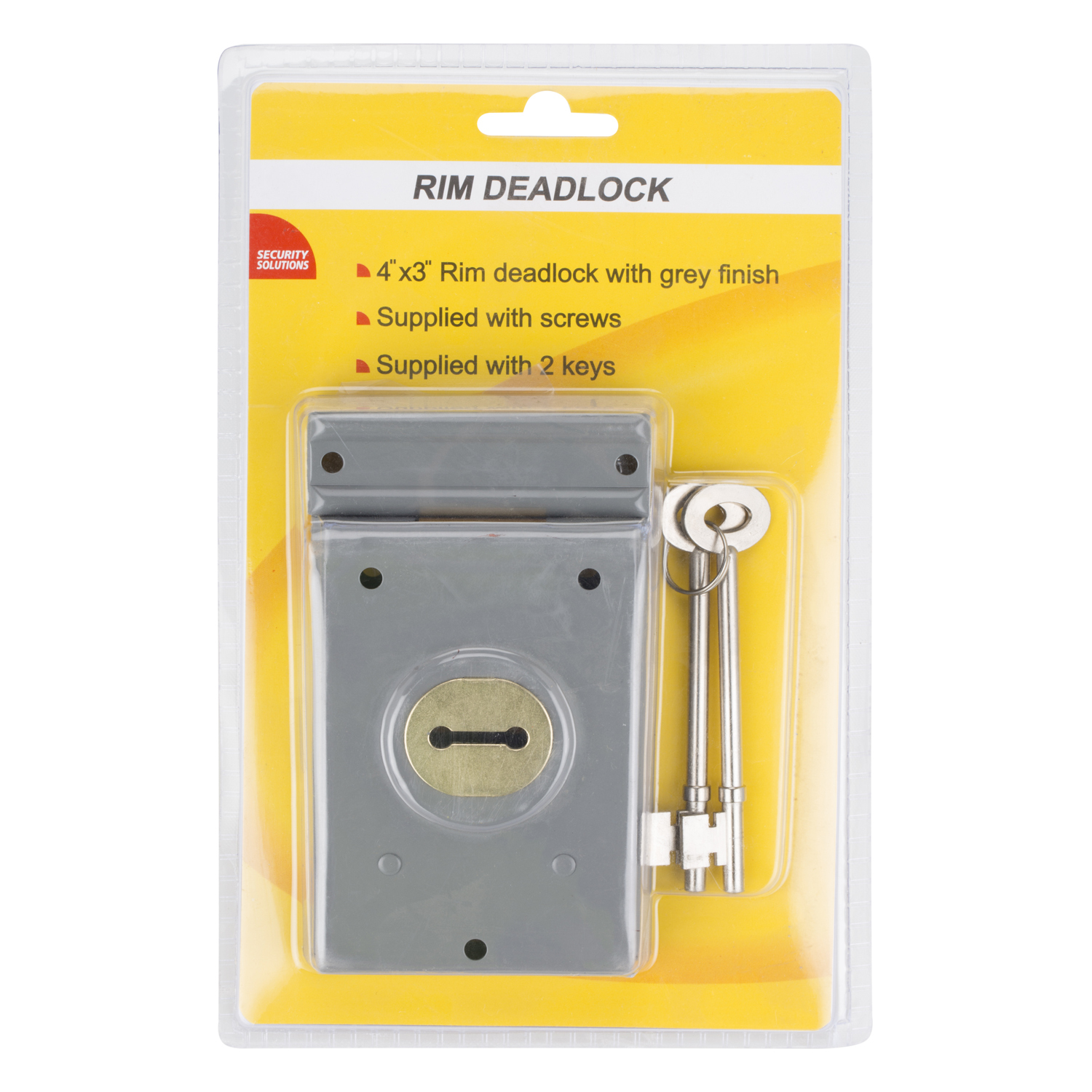 Hiatt Grey Rim Deadlock with 2 Keys Image