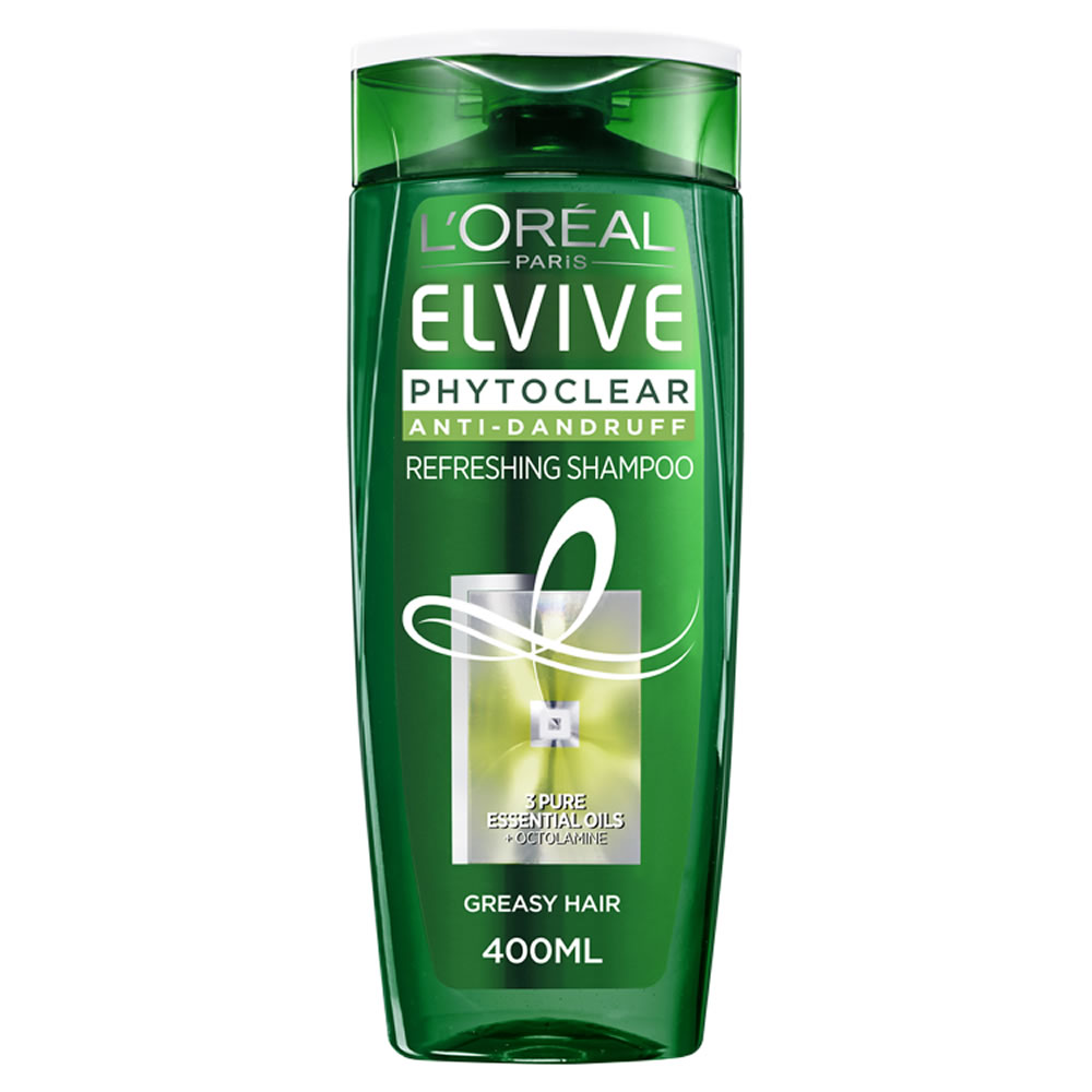 L'Oreal Paris Elvive Phytoclear Anti Dandruff     Shampoo for Greasy Hair 400ml Image 1