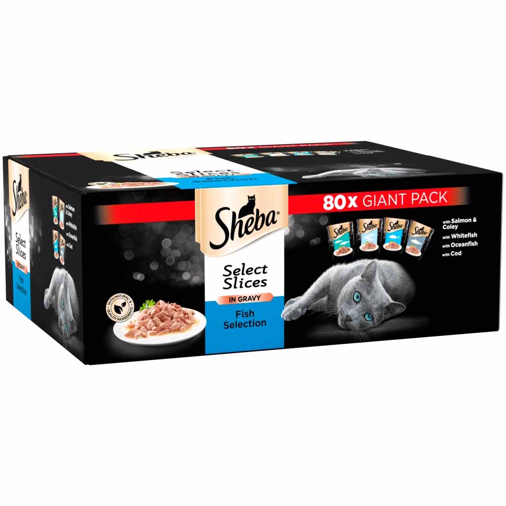 Sheba Select Fish Collection in Gravy Cat Food Pouches 80 x 85g Image 2