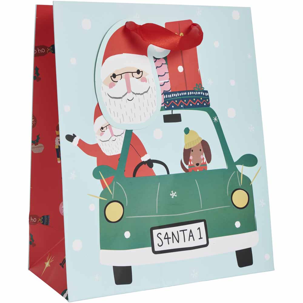 Wilko Kids Medium Santa Gift Bag Image 1