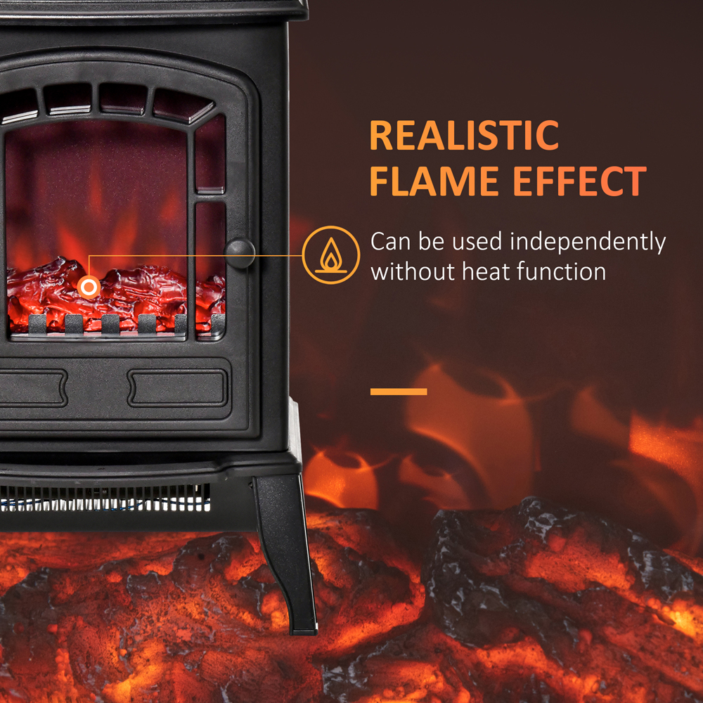 HOMCOM Ava Flame Effect Electric Fireplace Heater Image 6