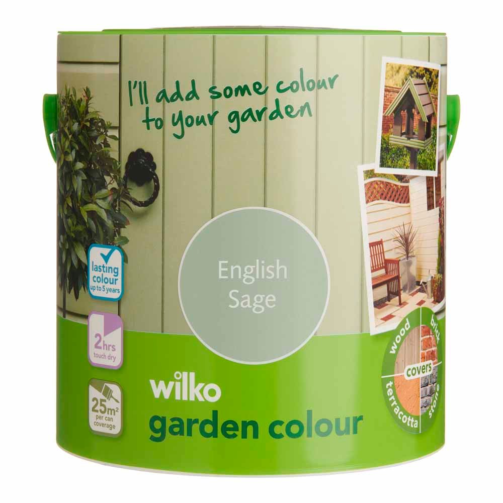 Wilko Garden Colour English Sage Green Wood Paint 2.5L Image 2
