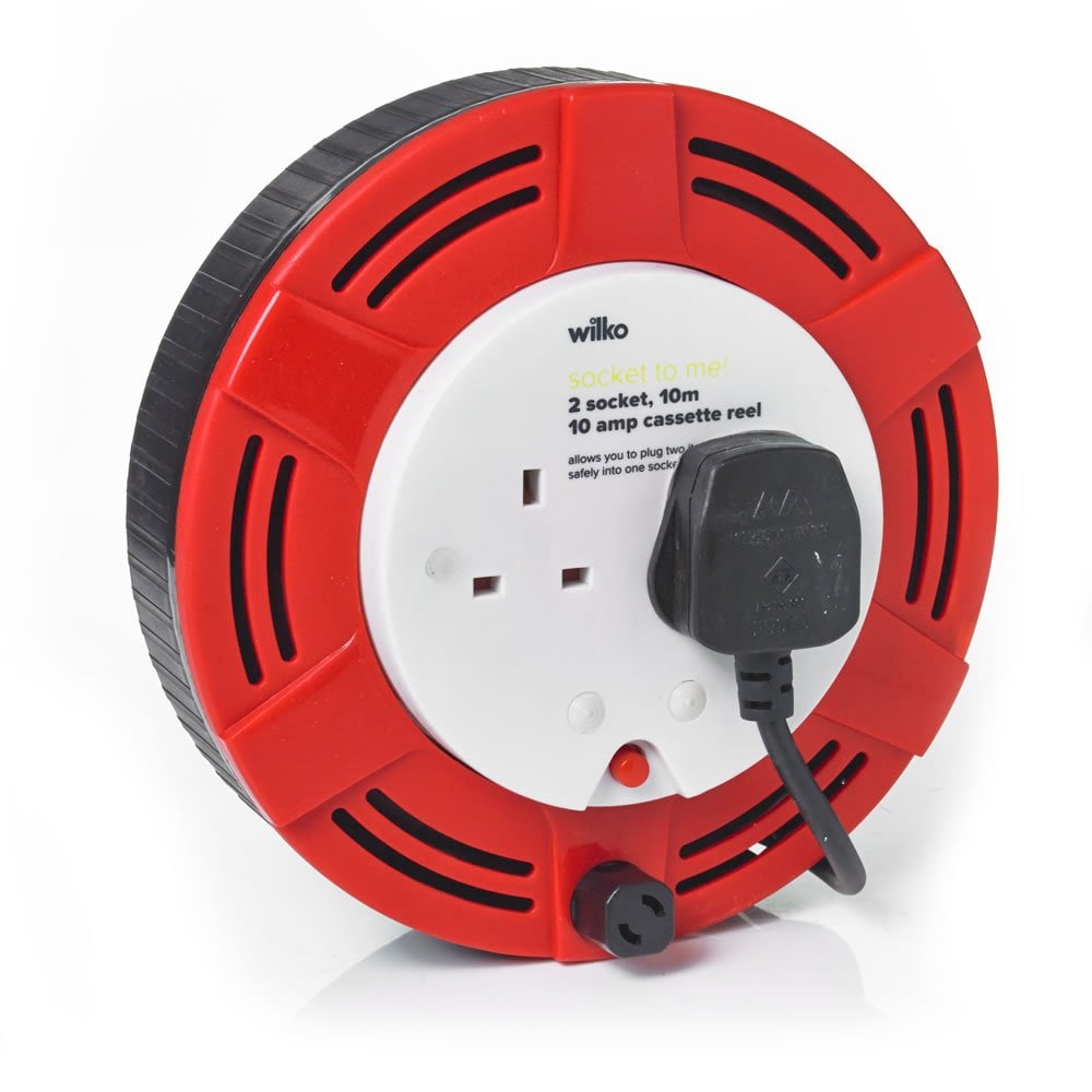 Wilko 10 Amp 10m 2 Socket Cassette Reel | Wilko