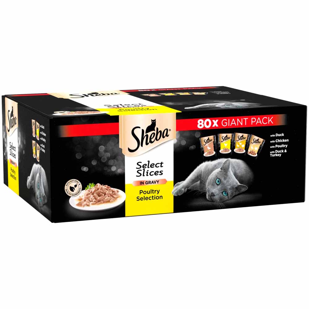 Sheba Select Poultry Collection in Gravy Cat Food Pouches 80x85g Image 2