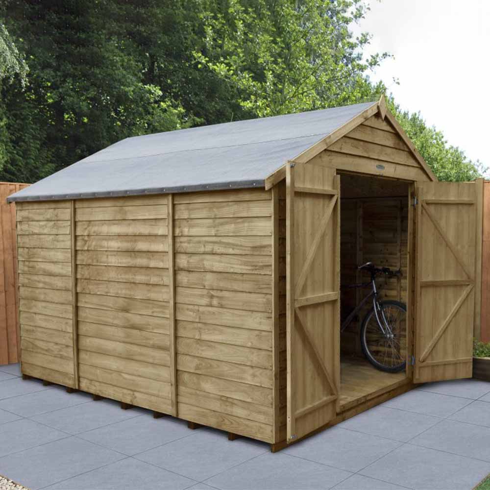 Forest Garden 10 x 8ft Double Door Pressure Treated Overlap Apex Shed Image 9