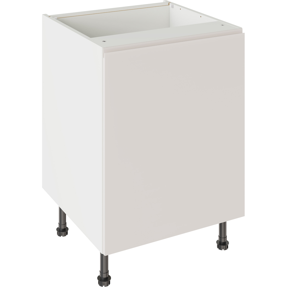 Kitchen Kit J-Pull Matt Light Grey Sink and Hob Cabinet Flatpack 600mm Image 1