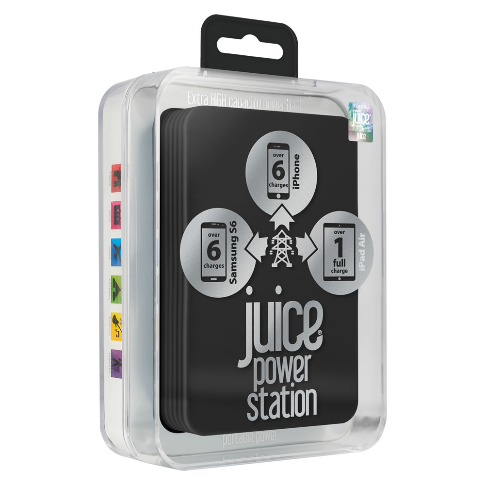 Juice Power Station Power Bank BlackLi lon 11200 mAh Wilko