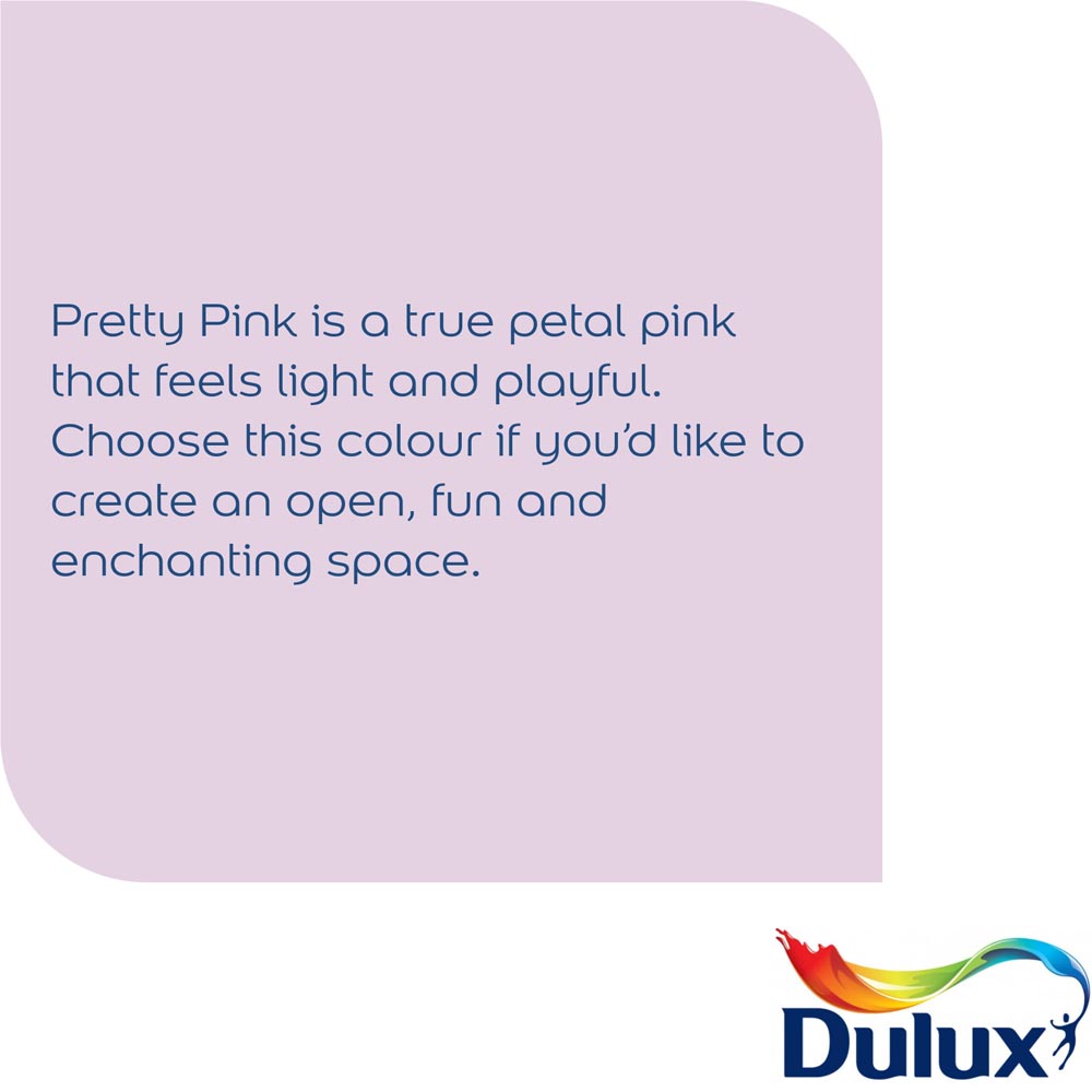 Dulux Walls & Ceilings Pretty Pink Matt Emulsion Paint 2.5L Image 5