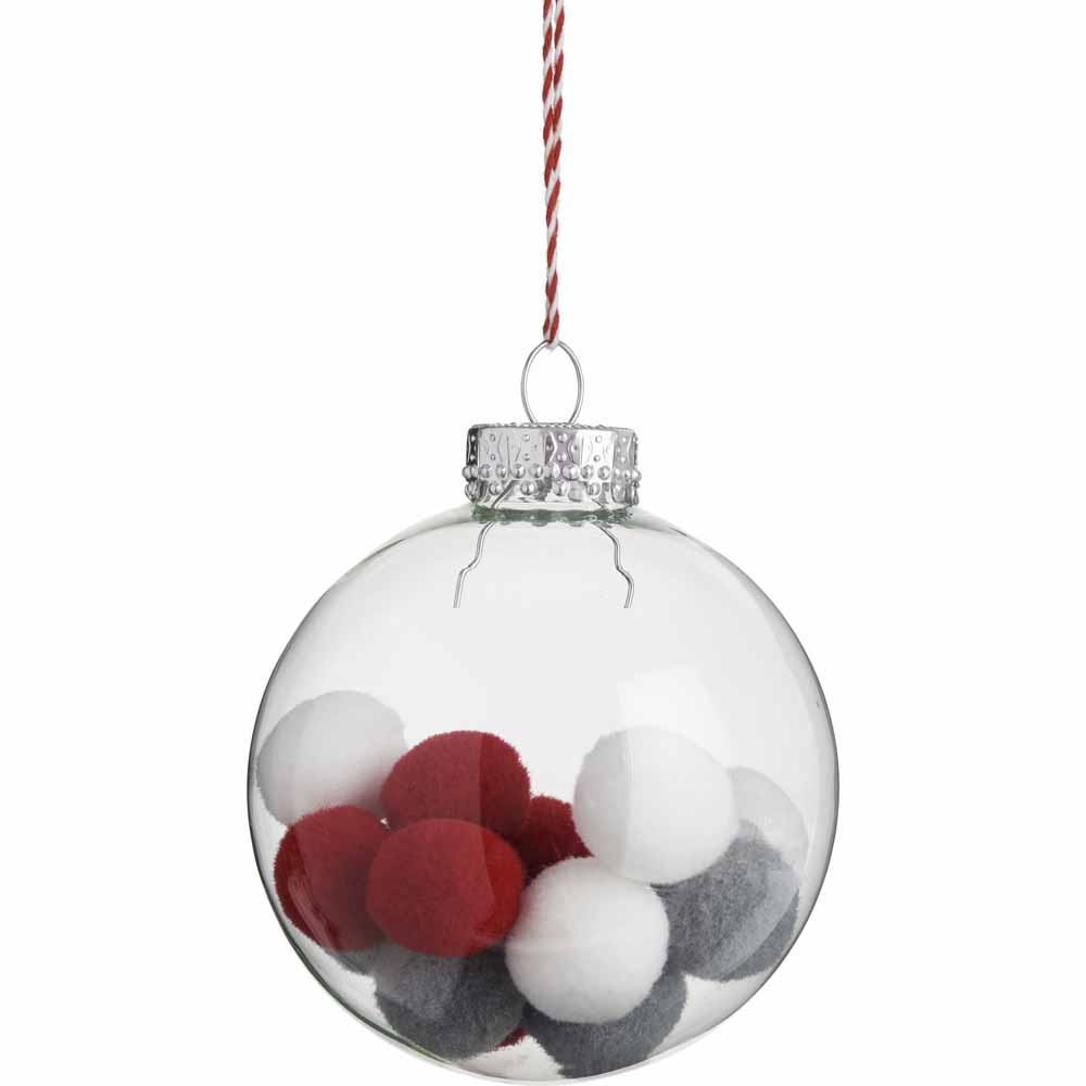 Wilko Alpine Home Encapsulated Pom Pom Christmas Tree Decoration Image 1